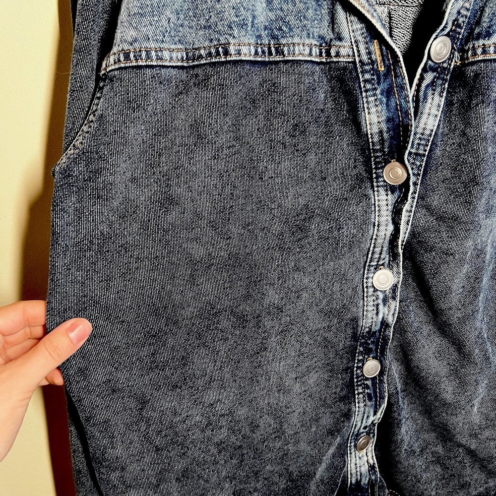 Jane and Delancey Blue Denim Jacket‎ Shacket S Bohemian Classic Stretch Pocket - Picture 4 of 6